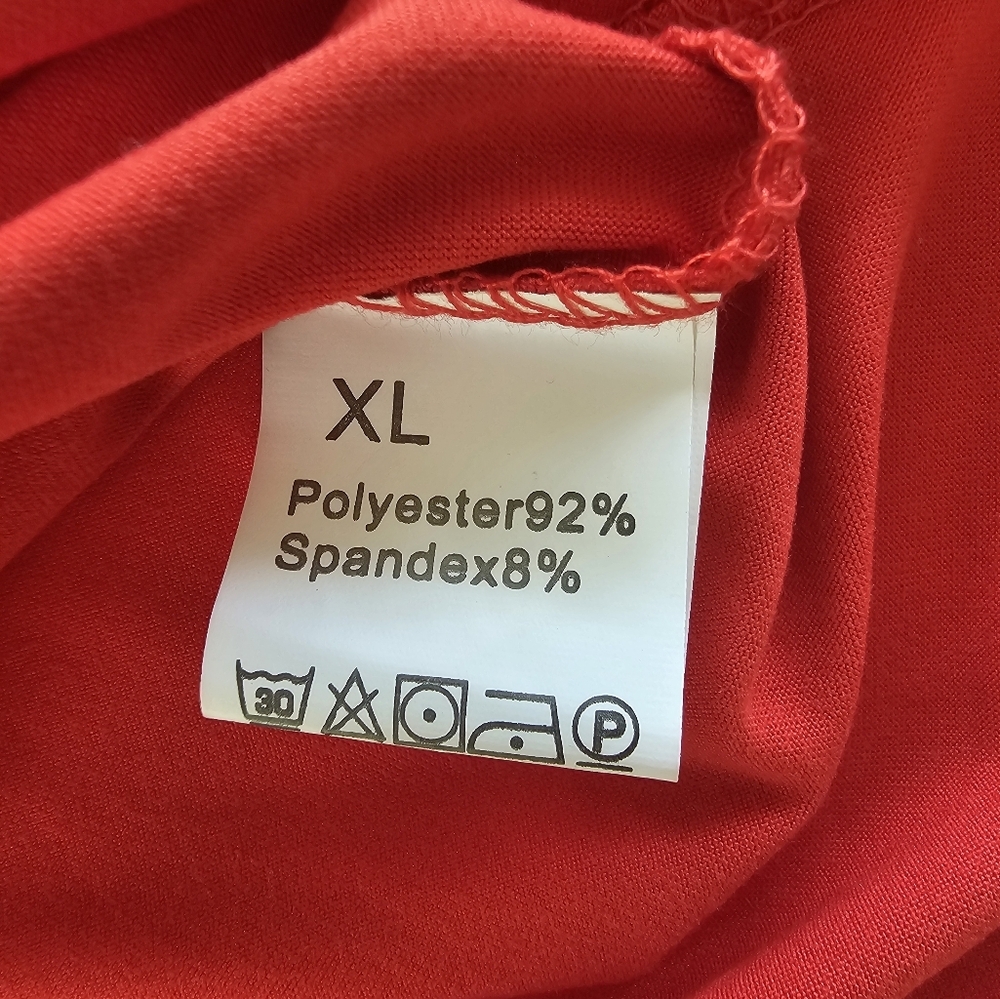 Faith Graphic Red Off Shoulder Tunic Top XL | Christian Aesthetic Boho Casual - Picture 8 of 14
